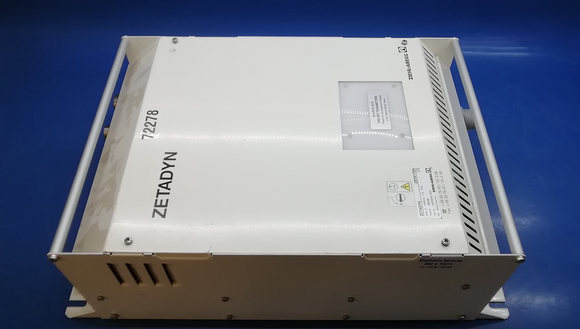 Ziehl-Abegg Zetadyn 2SY017S4 Power Inverter Ref# 72749
